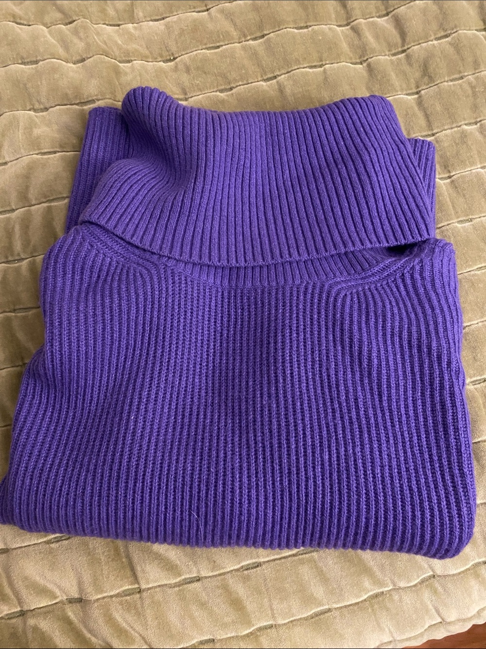 Banana Republic Purple Ribbed Turtleneck Sweater